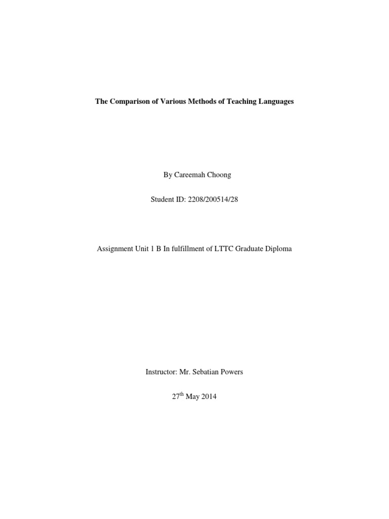 Language Teaching Methods Compared | PDF | Language Education | Fluency