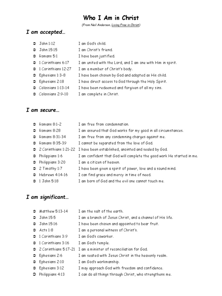 Who I Am in Christ | PDF