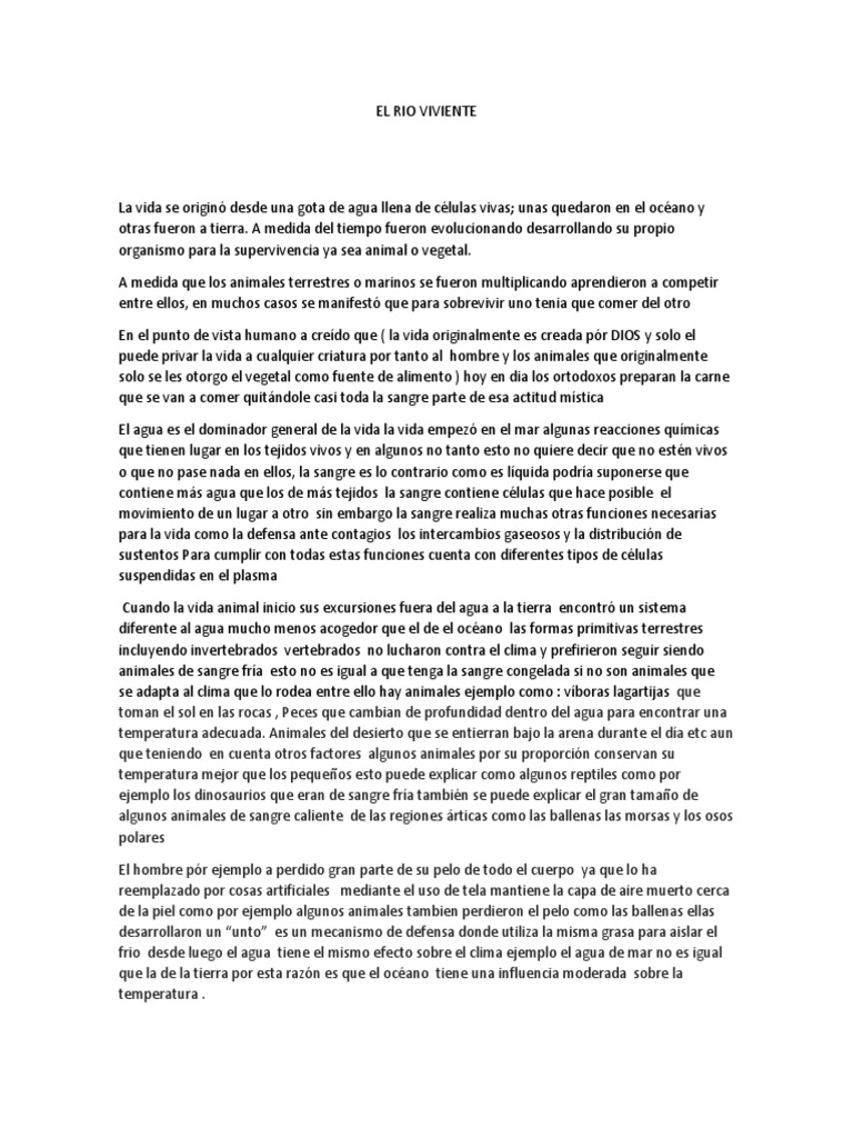 El Rio Viviente | PDF | Vida | Sangre