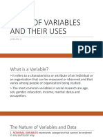 Kinds of Variables and Their Uses: Lesson 3