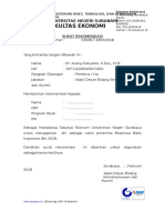 Format Surat Rekomendasi Beasiswa BI 2018