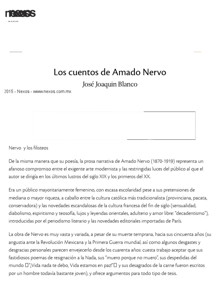 Los Cuentos de Amado Nervo | PDF | Cuentos | Poesía