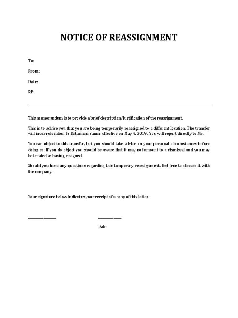 Notice of Reassignment | PDF | Government | Justice