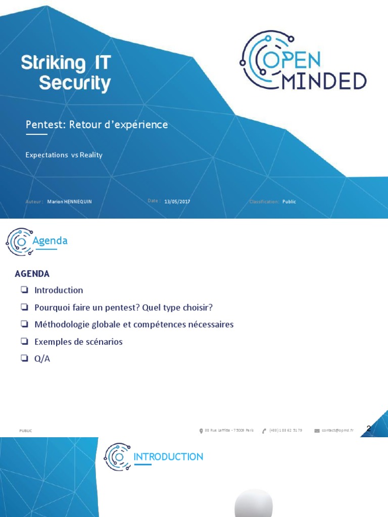 Pentest : Retour d'expérience et méthodologie | PDF | Test d'intrusion ...