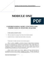 Module One: Understanding Some Concepts and Terms Used in Systems Analysis