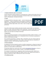 Despesas dedutíveis IR: educação, saúde, dependentes e previdência