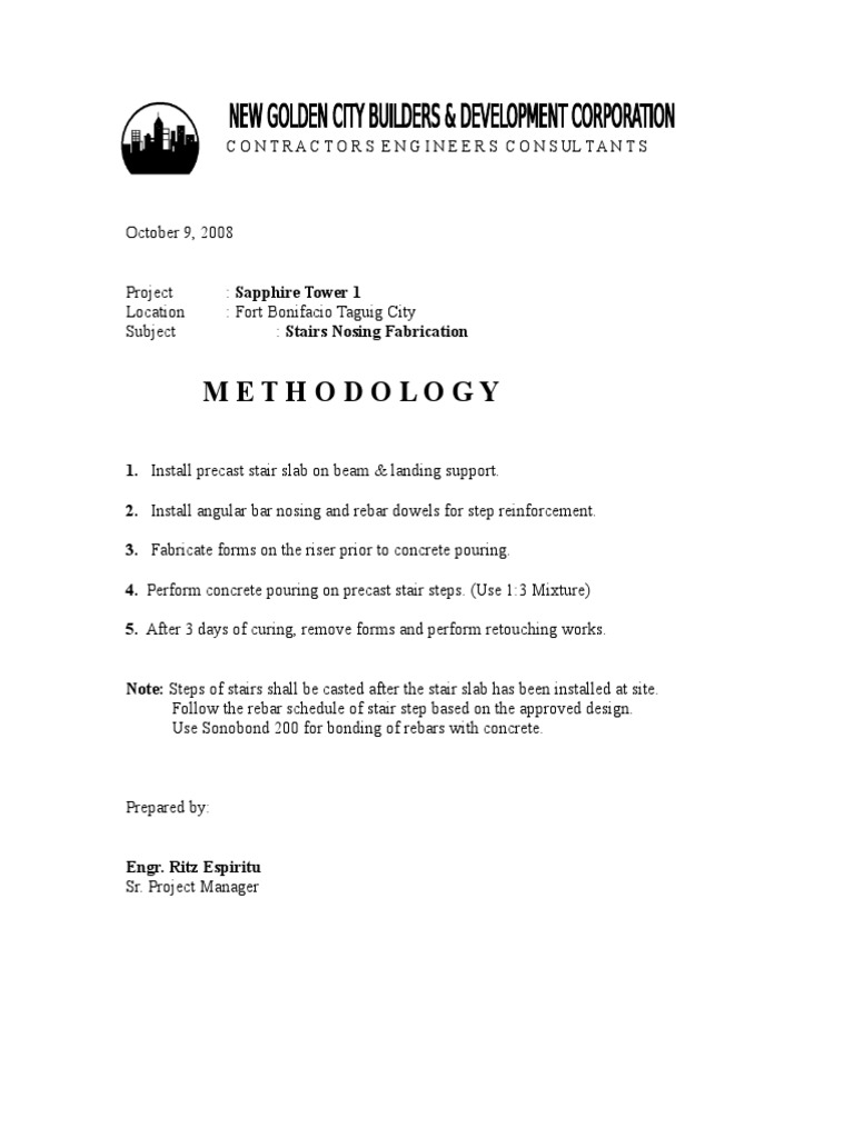 Methodology: Contractors Engineers Consultants | PDF
