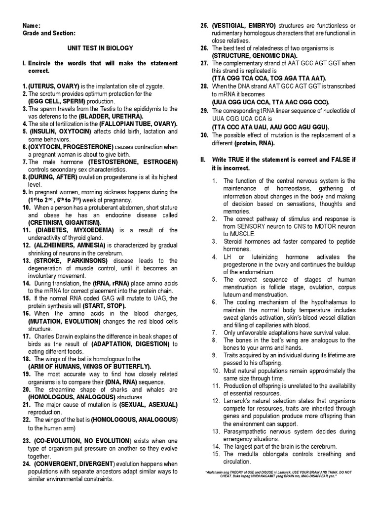 grade-10-science-review-test-pdf-luteinizing-hormone-evolution