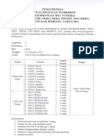 Jadwal Kegiatan Workshop Pembelajaran 2012