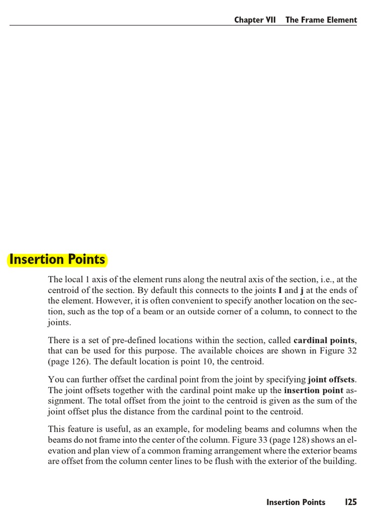 Insertion Points in ETABS Modeling | PDF | Beam (Structure) | Column