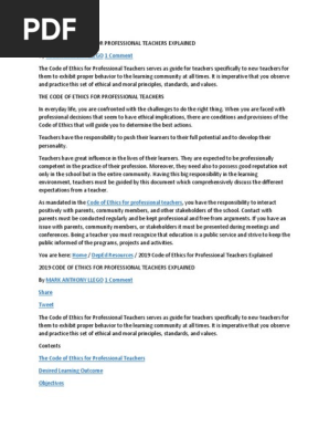 19 Code Of Ethics For Professional Teachers Explained Teachers Value Ethics
