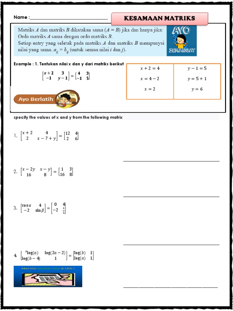 Solve Matrix Equations for x and y | PDF | Science & Mathematics ...