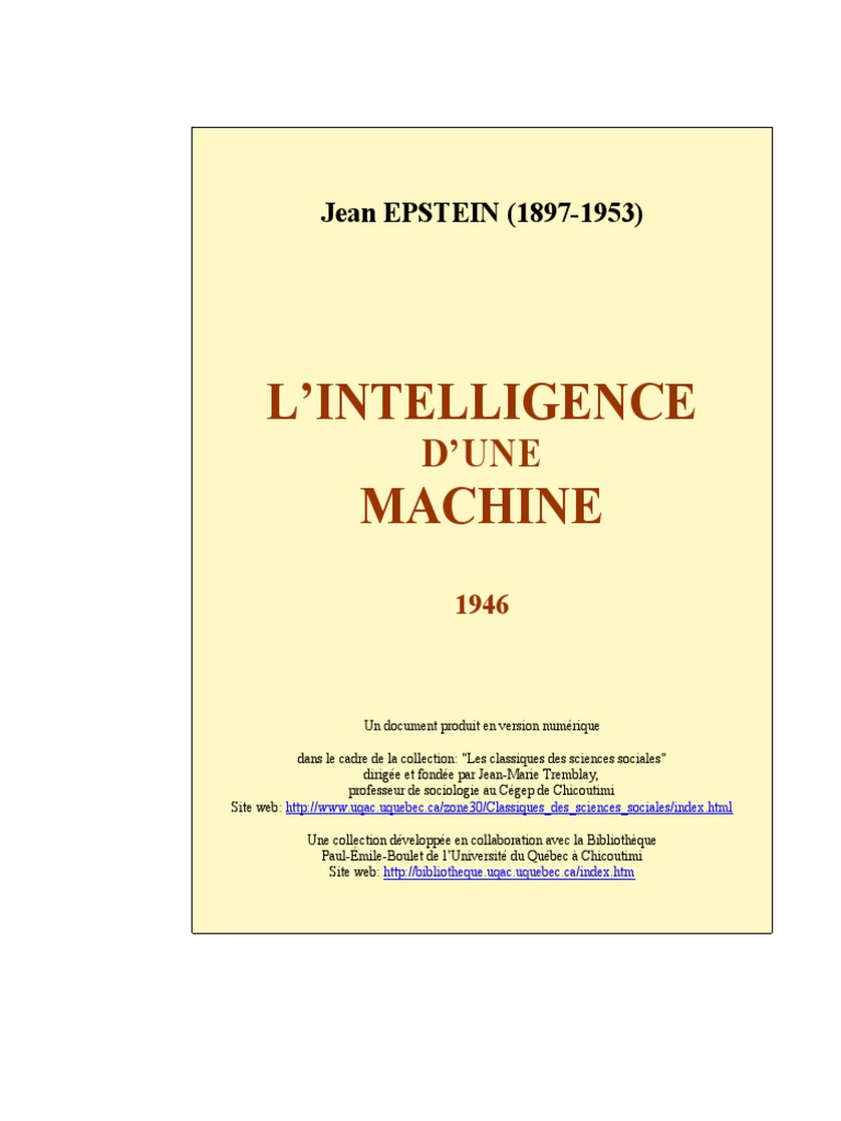 EPSTEIN Intelligence - Une - Machine PDF | PDF | Cinématographie | Temps