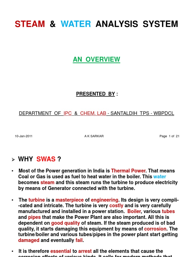 Analysis System: Steam | PDF | Ph | Boiler