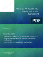 Writing An Algorithm, Pseudocode, and Flowchart