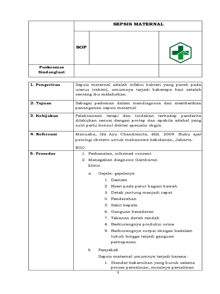 Pedoman Penanganan Sepsis Maternal | PDF