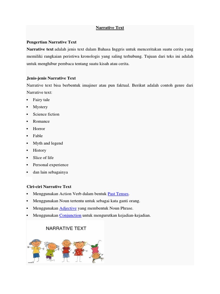 Pengertian Teks Narrative Dalam Bahasa Inggris Dan
