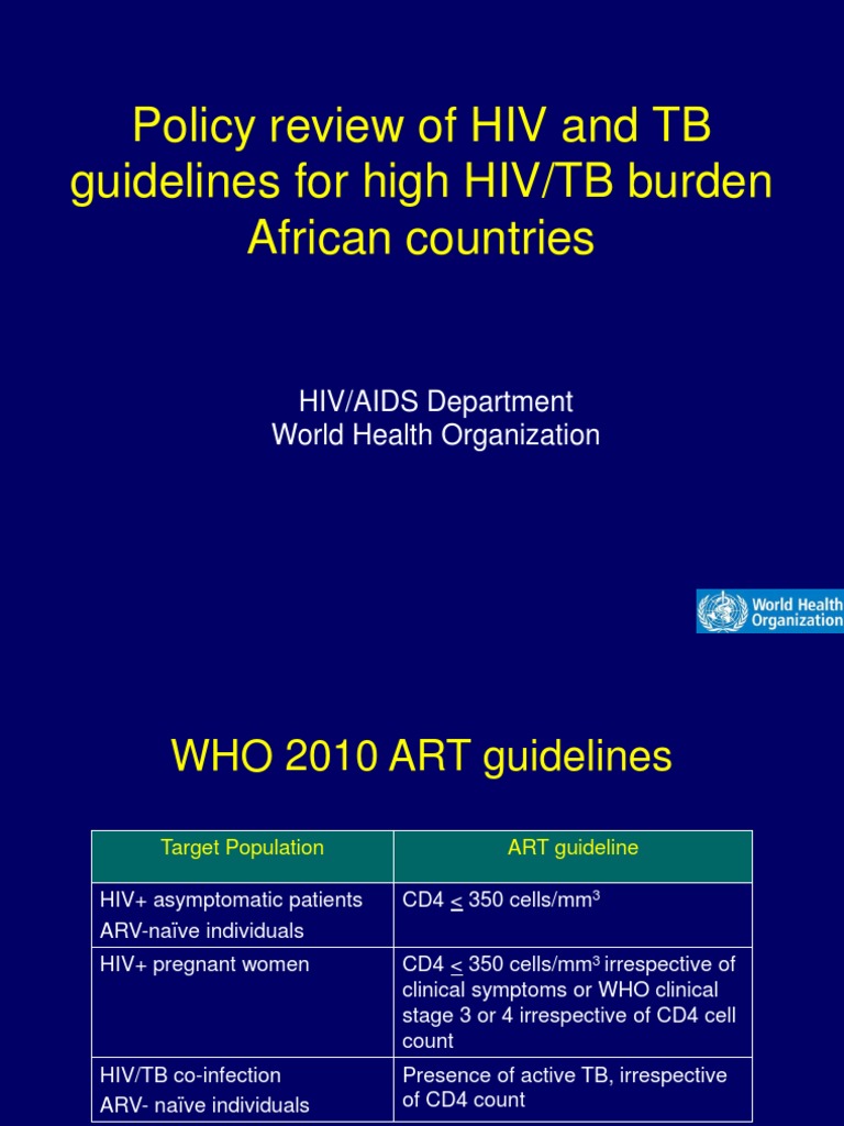 Policy Review of HIV and TB Guidelines For High HIV/TB Burden African ...