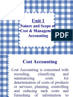 Nature and Scope of Cost & Management Accounting: Unit 1