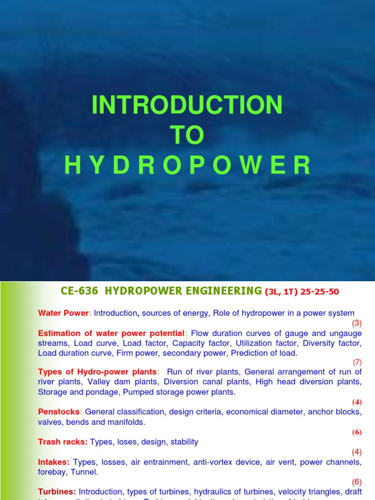 Hydropower Introduction | PDF | Hydroelectricity | Electricity Generation