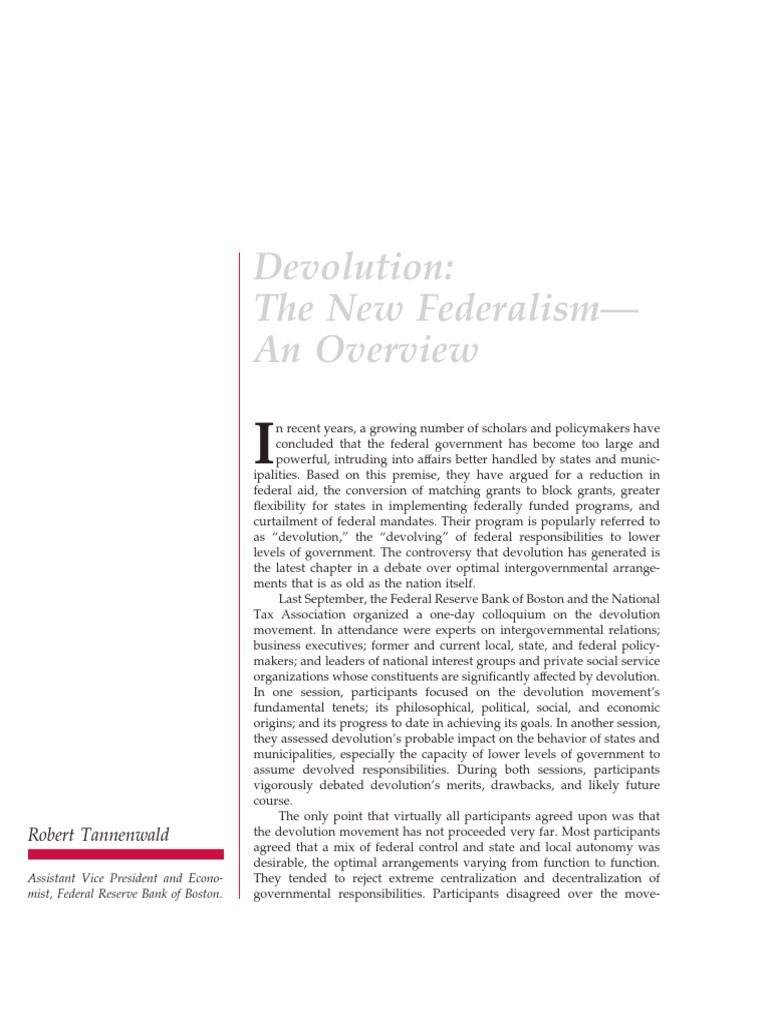 Overview of Devolution in Federalism | PDF | Devolution | Temporary ...