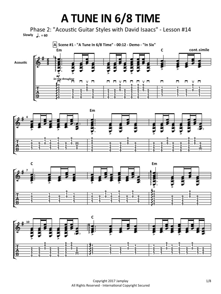 A Tune in 6:8 Time | PDF | String Instruments | Music Theory