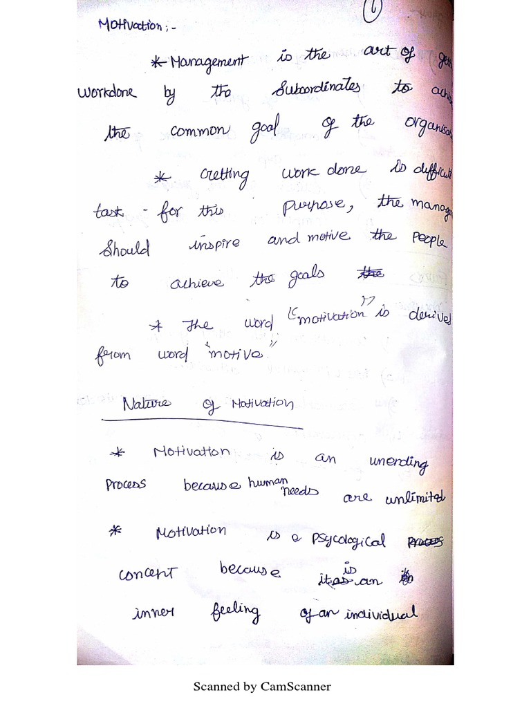 Motivation Notes | PDF