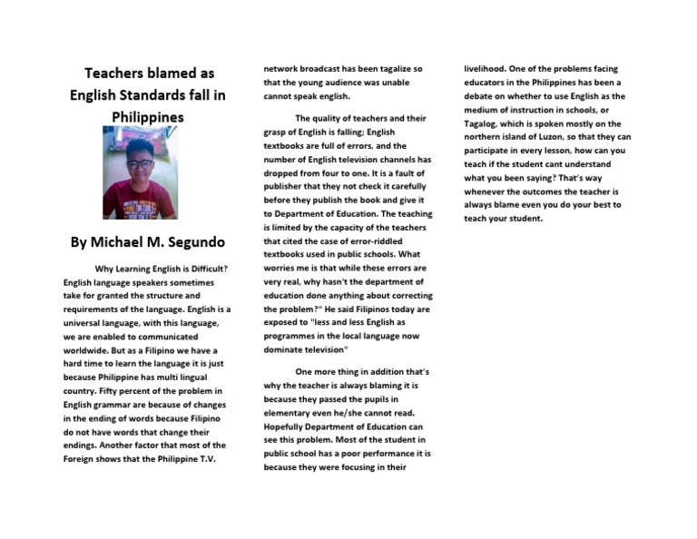 English Standards Decline in Philippines | PDF | English Language ...