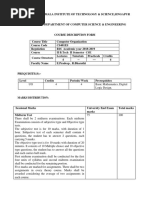 Course Description Form: Marks Distribution