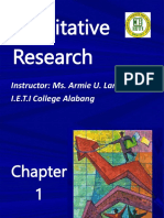 Qualitative Research: Instructor: Ms. Armie U. Landrito I.E.T.I College Alabang