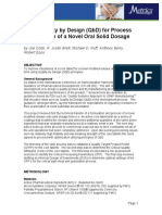 Using Quality by Design (QBD) For Process Optimization of A Novel Oral Solid Dosage Form