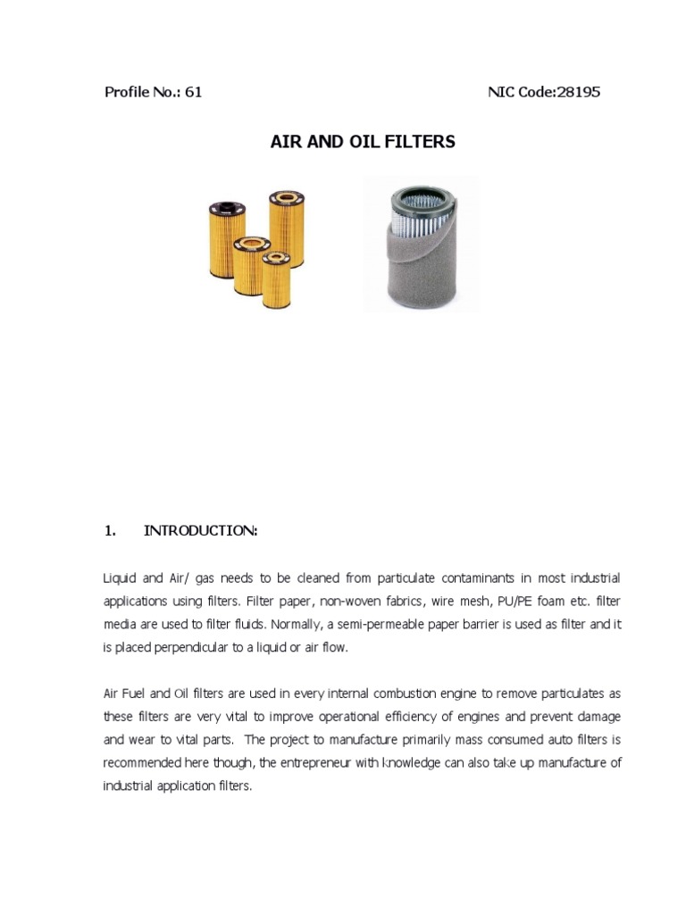 Air and Oil Filters | PDF | Filtration | Nature