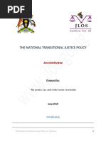 Overview of the Uganda National Transitional Justice Policy 