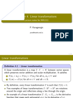Chapter 4. Linear Transformations: Lecture Notes For MA1111