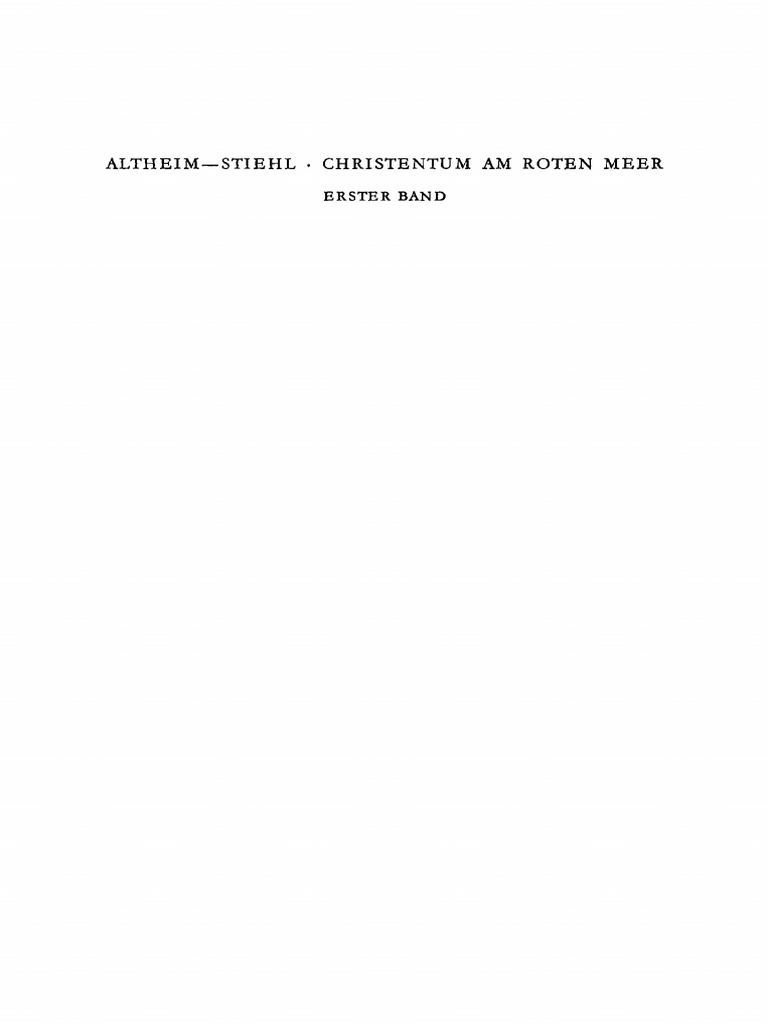 Altheim Stiehl Christentum Am Roten Meer 1 1971