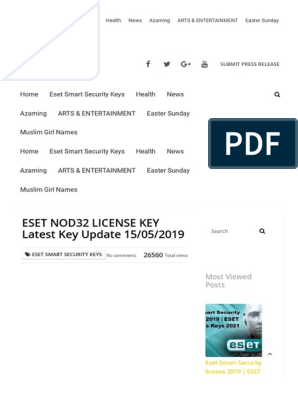 Eset Nod32 License Key Latest Key Update 15 05 2019 Microsoft