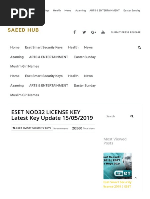 Eset Nod32 License Key Latest Key Update 15 05 2019 Microsoft