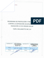 Programa de Proteccion y Prevencion Contra La Exposicion Ocupacional A Radiaciones UV de Origen La