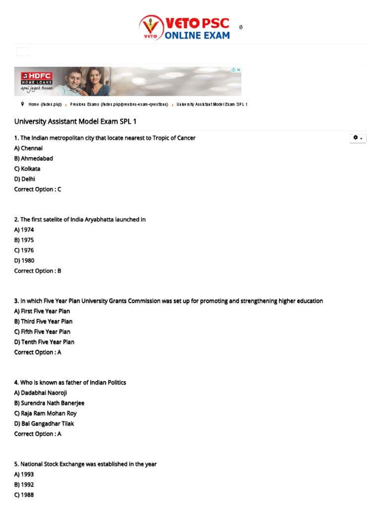 Veto 30 Model Question Papers | PDF | Kerala | Redox
