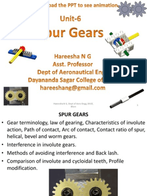 Spur Gear | PDF | Gear | Kinematics