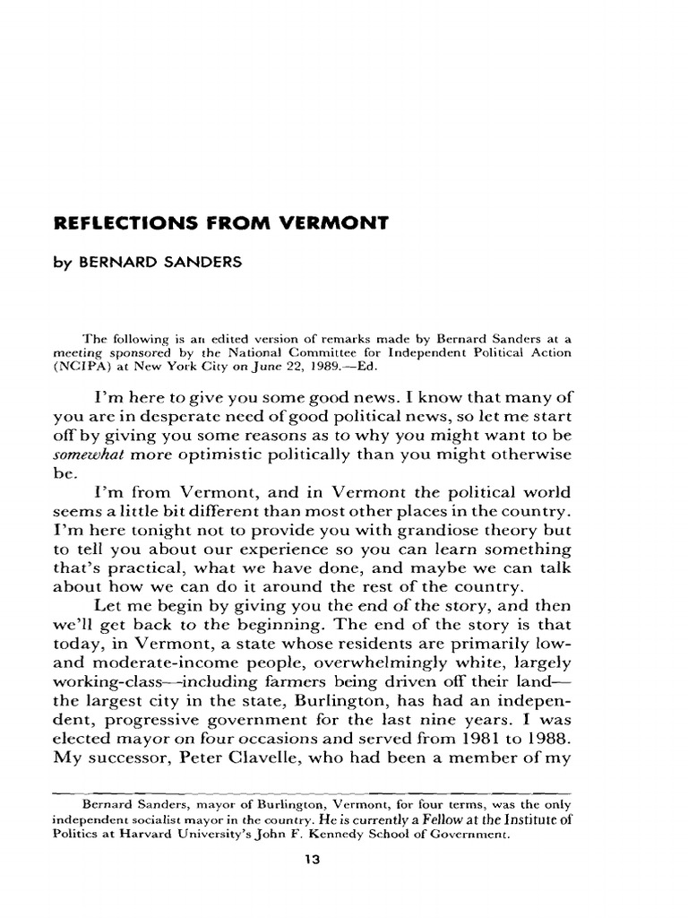 Vermont's Progressive Political Movement | PDF | Republican Party ...