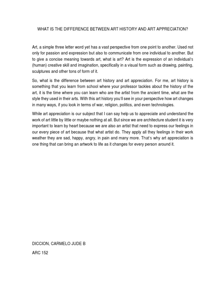 What Is The Difference Between Art History and Art Appreciation PDF | PDF