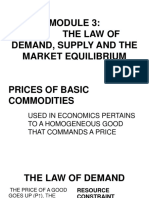 The Law of Demand, Supply and The Market Equilibrium
