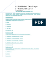 Contoh Soal IPA Materi Tata Surya SMP Kelas 7 Kurikulum 2013