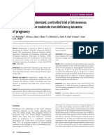 A Prospective Randomized, Controlled Trial of Intravenous Versus Oral Iron For Moderate Iron Deficiency Anaemia of Pregnancy