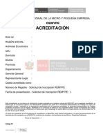 Registro Nacional de la Micro y Pequena Empresa REMYPE Acreditacion