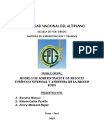 M.de A. de Negocio Turistico Vivencial y de Aventura en La Region Puno