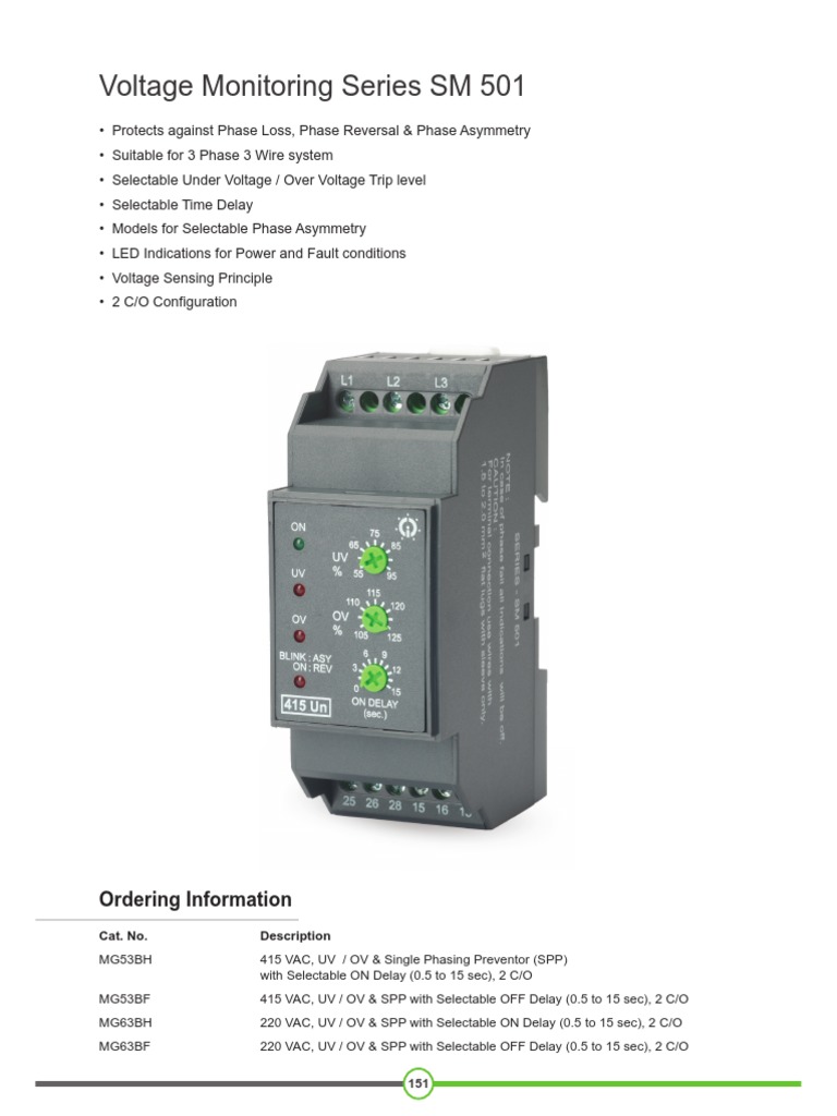 Voltage Monitoring Series SM 501 | PDF | Electromagnetic Compatibility ...