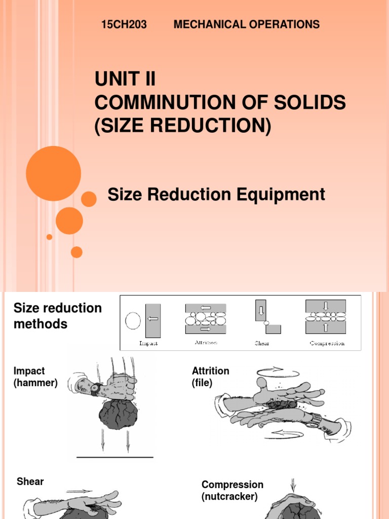 Size Reduction Equipment Overview | PDF | Mill (Grinding) | Industrial ...
