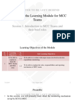 Welcome To The Learning Module For MCC Teams